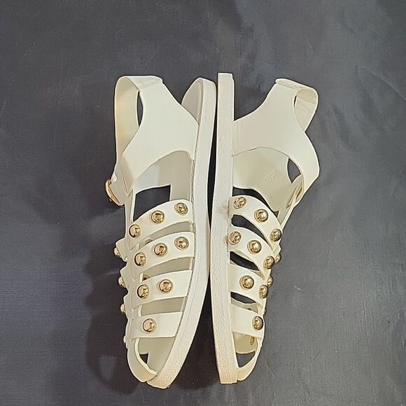 FOREVER 21 WOMEN"S SLINGBACK ANKLE STRAP ADJUSTABLE BUCKLE STUDDED SANDAL - Picture 8 of 12